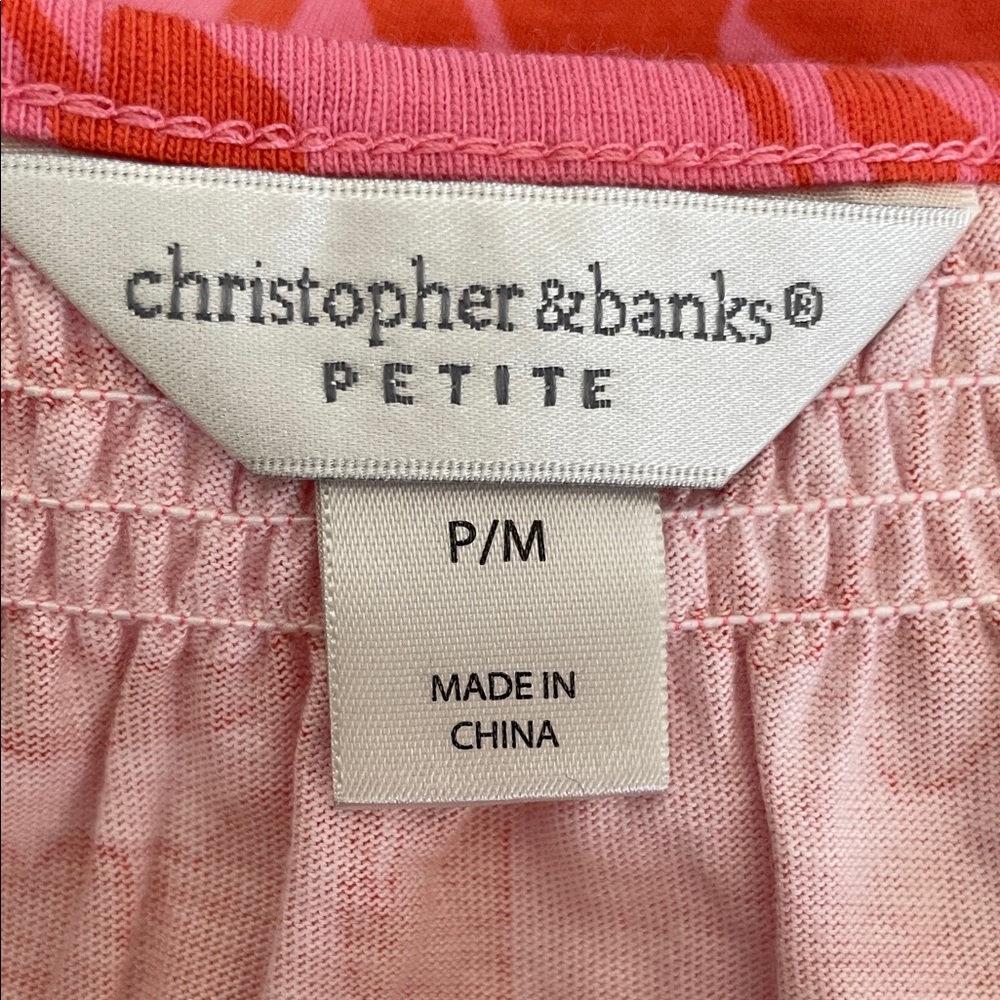 Christopher & Banks Petite Medium Pink and Orange Floral Blouse. NWOT - Picture 5 of 5